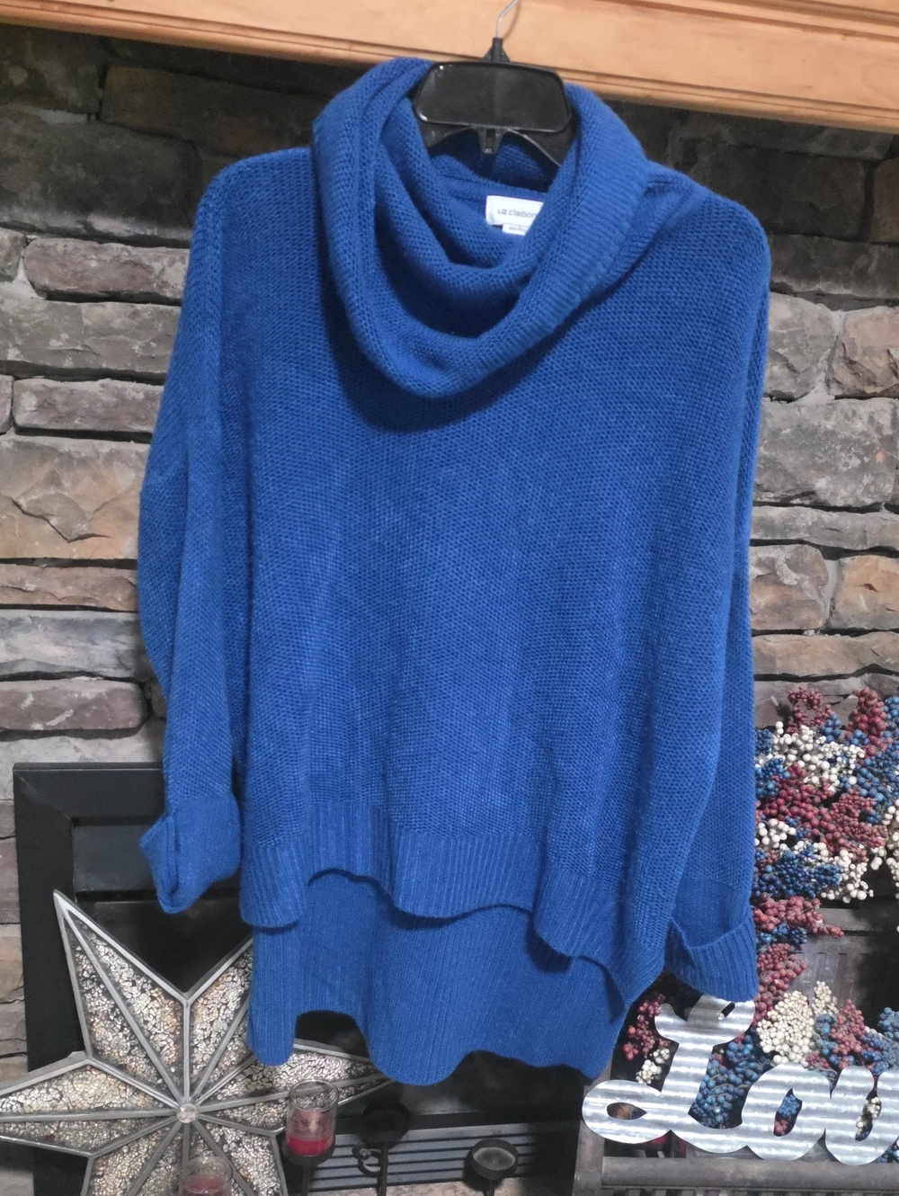 Liz Claiborne Cuffed Asymetrical Sweater Sz L
